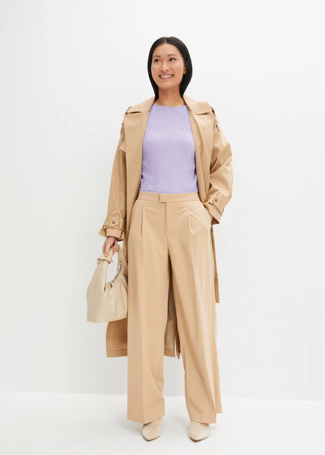 bonprix Bundfaltenhose »Bundfaltenhose« aus Polyester, Viskose und Elasthan, Loose Fit, festlicher Stil