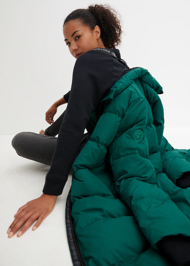 bonprix Steppmantel »Daunenmantel mit recycelter Daune und isolierender Wärmetechnologie« sportlicher Stil, mit 2-Wege-Reißverschluss, oversize, wasserabweisend