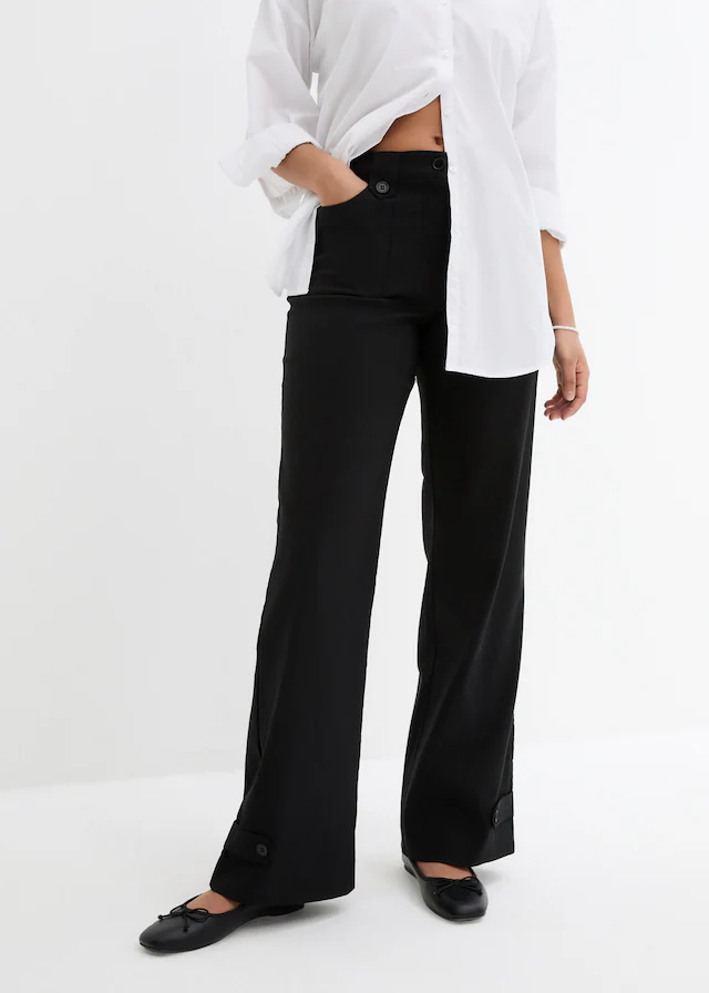 bonprix Stretch-Hose aus Polyester, Viskose und Elasthan, mit Bequembund, Regular Fit