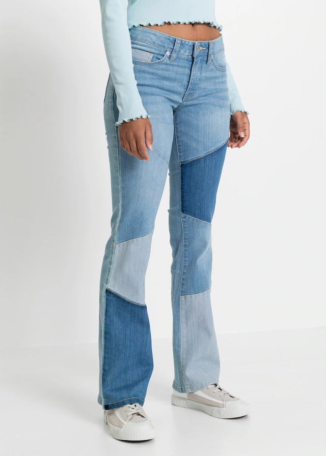 bonprix Schlagjeans »Flared-Jeans Mid Waist« Regular Fit, Mid Waist, mit Elasthan-Anteil