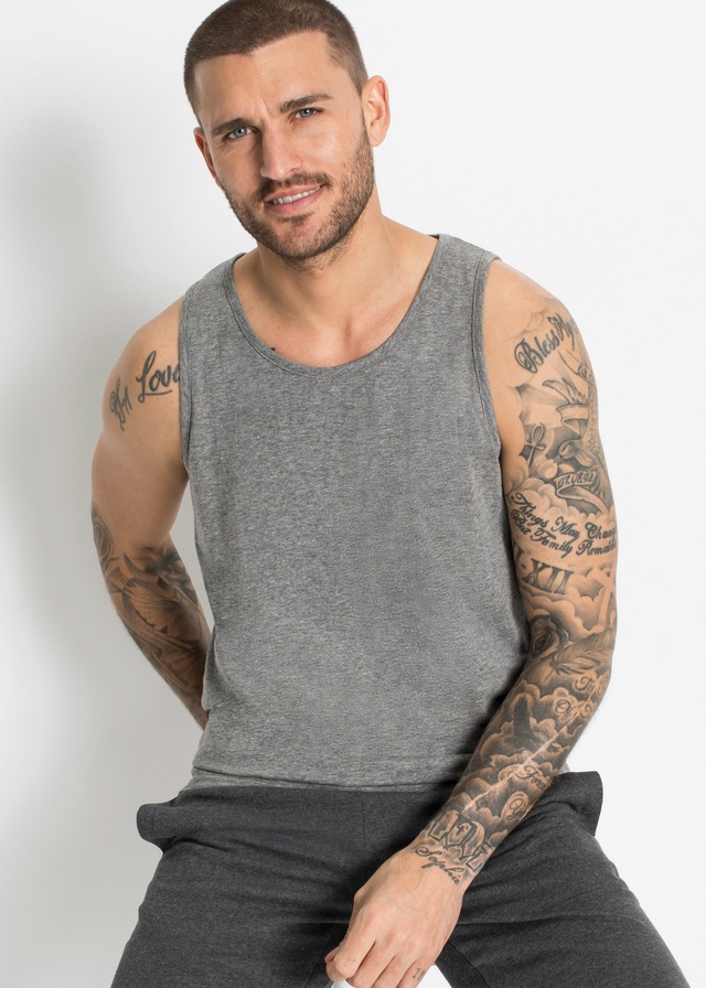 bonprix Tanktop Packung, 3er, 3 Stk. Regular Fit, Rundhalsausschnitt