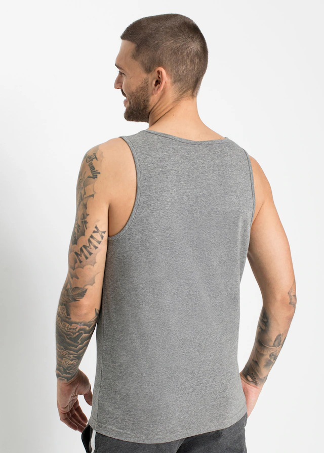 bonprix Tanktop Packung, 3er, 3 Stk. Regular Fit, Rundhalsausschnitt