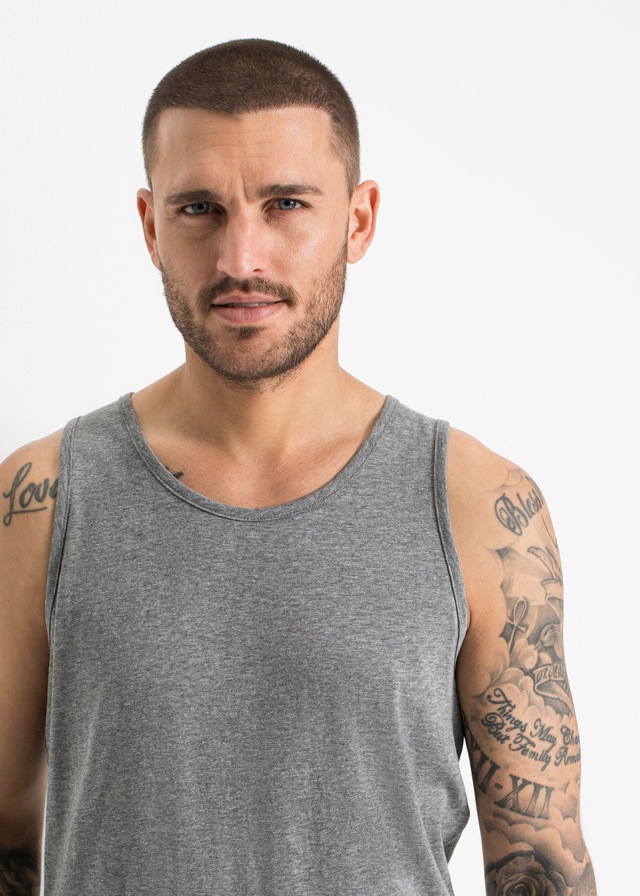 bonprix Tanktop Packung, 3er, 3 Stk. Regular Fit, Rundhalsausschnitt