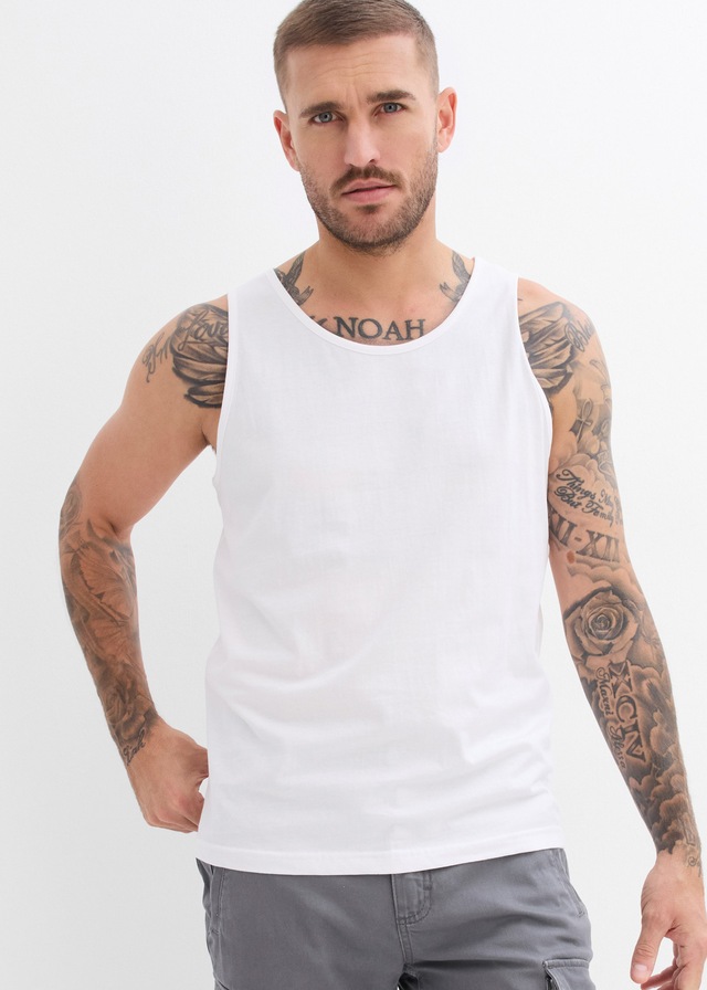 bonprix Tanktop Packung, 3er, 3 Stk. Regular Fit, Rundhalsausschnitt