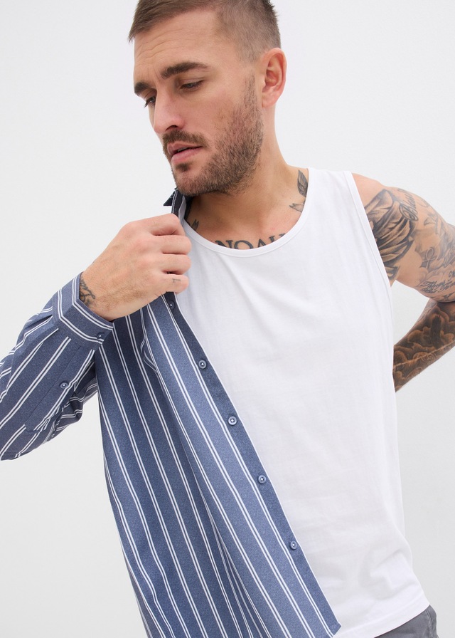 bonprix Tanktop Packung, 3er, 3 Stk. Regular Fit, Rundhalsausschnitt