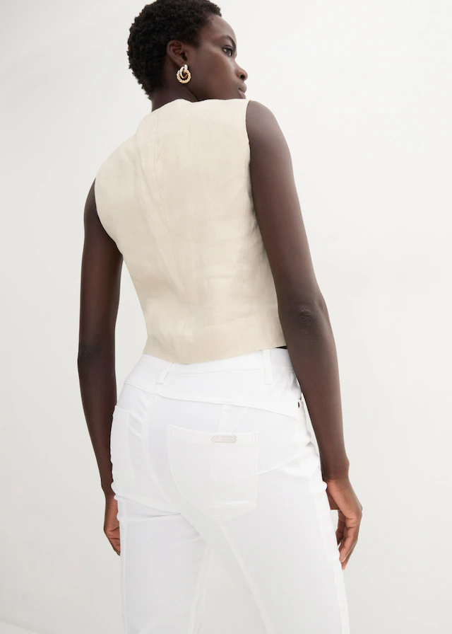 bonprix Stretch-Hose »Stretchhose aus Baumwolle« aus Baumwolle, Polyester und Elasthan, Slim Fit Passform, 7/8-Länge