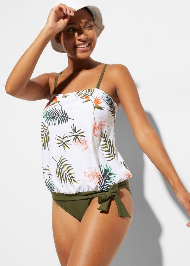 bonprix Tankini Set, 2 Stk. modischer Bandeau-Look mit abnehmbaren und verstellbaren Trägern