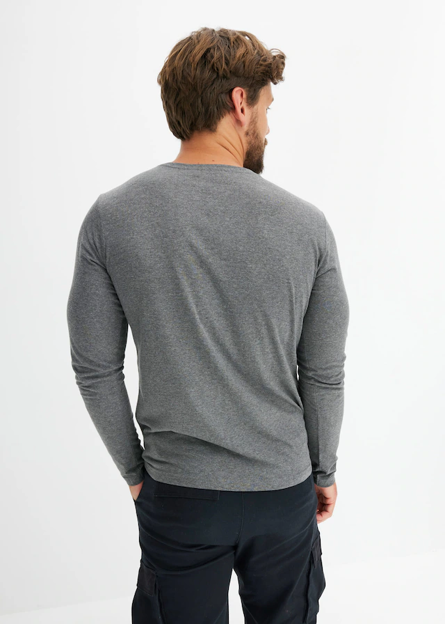 bonprix Langarmshirt »Langarmshirt (3er Pack)« Packung, 3 Stk. regular fit Passform, Rundhals-Ausschnitt, casual Stil, im 3er Pack
