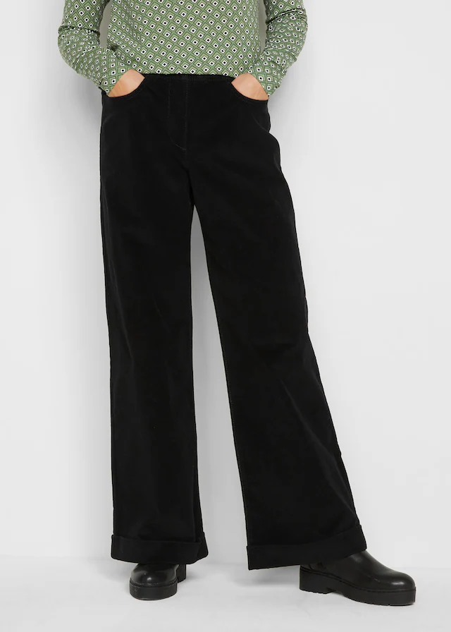 bonprix Cordhose mit Marlene-Schnitt, Loose Fit, aus Cord