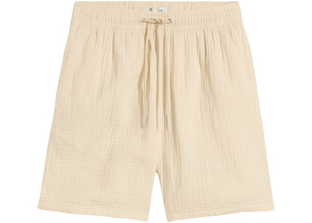 bonprix Shorts aus Baumwolle, mit elastischem Bund und Kordelzug, lockere Passform