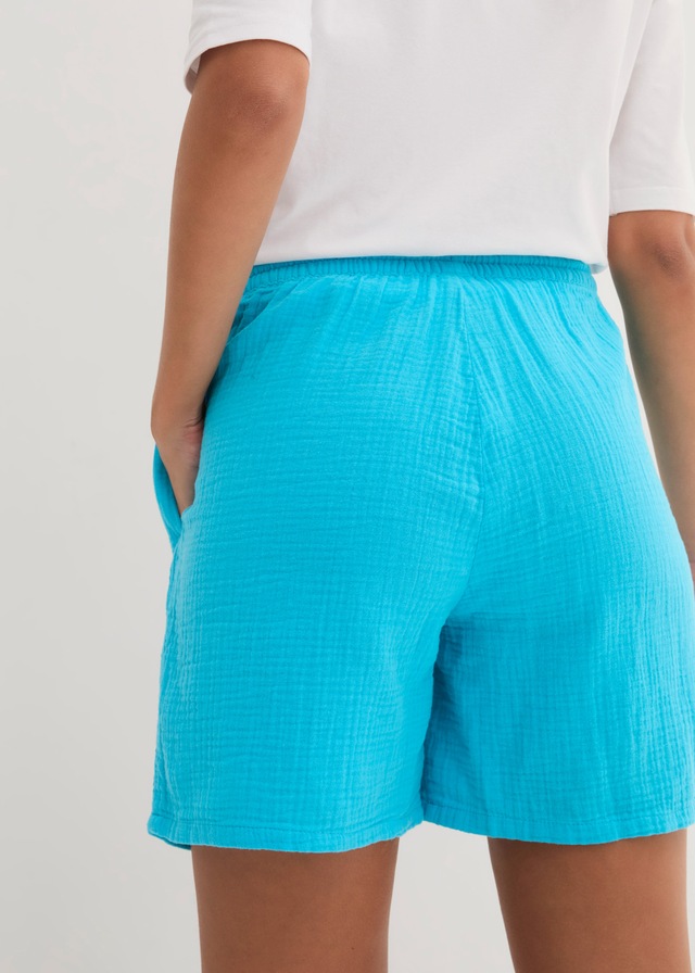 bonprix Shorts aus Baumwolle, mit elastischem Bund und Kordelzug, lockere Passform