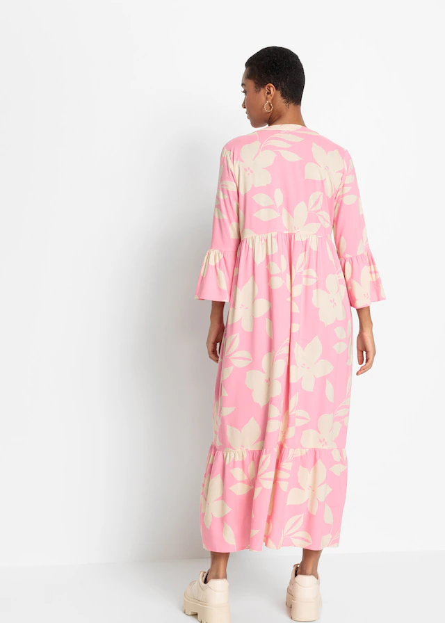 bonprix Maxikleid »Maxikleid aus fließender Viskose« für modischen Auftritt, aus Viskose, A-Linie, 3/4-Ärmel