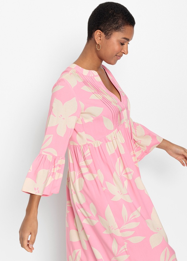 bonprix Maxikleid »Maxikleid aus fließender Viskose« für modischen Auftritt, aus Viskose, A-Linie, 3/4-Ärmel