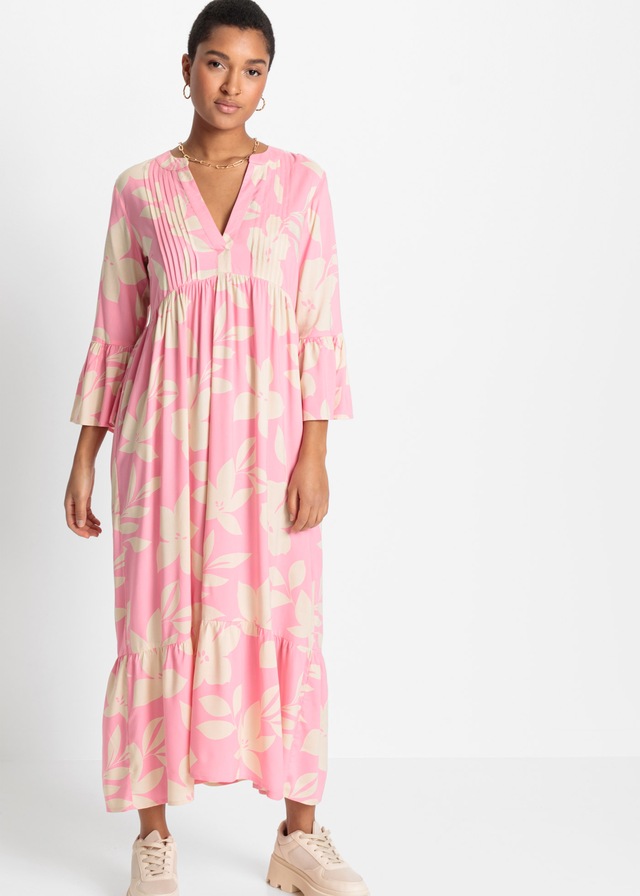 bonprix Maxikleid »Maxikleid aus fließender Viskose« für modischen Auftritt, aus Viskose, A-Linie, 3/4-Ärmel