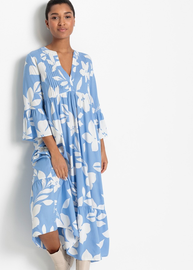 bonprix Maxikleid »Maxikleid aus fließender Viskose« für modischen Auftritt, aus Viskose, A-Linie, 3/4-Ärmel