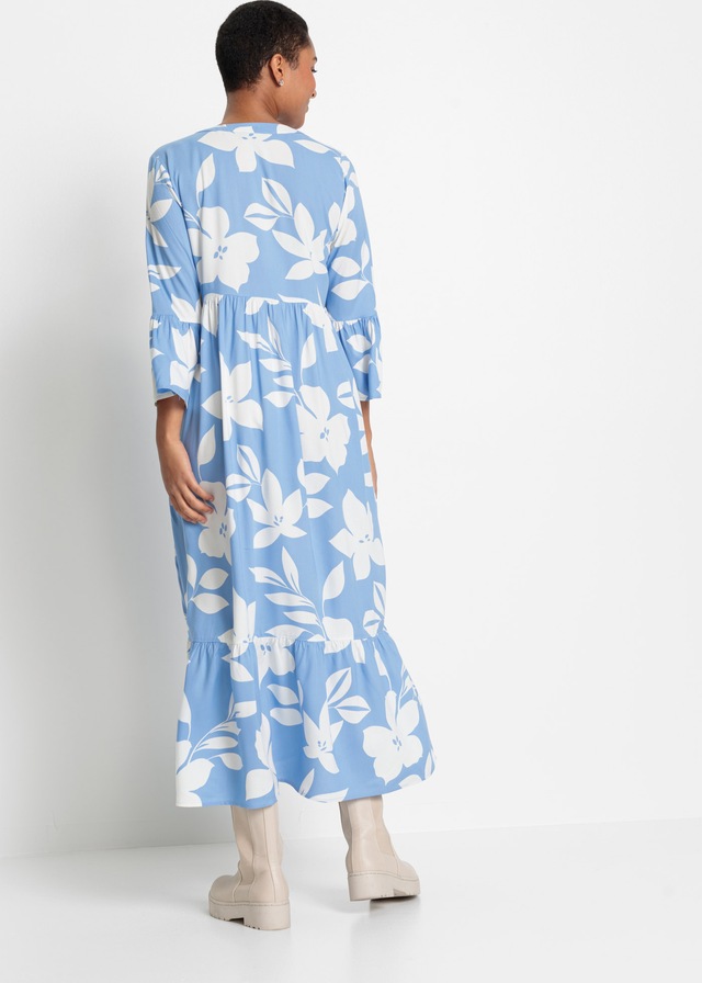 bonprix Maxikleid »Maxikleid aus fließender Viskose« für modischen Auftritt, aus Viskose, A-Linie, 3/4-Ärmel