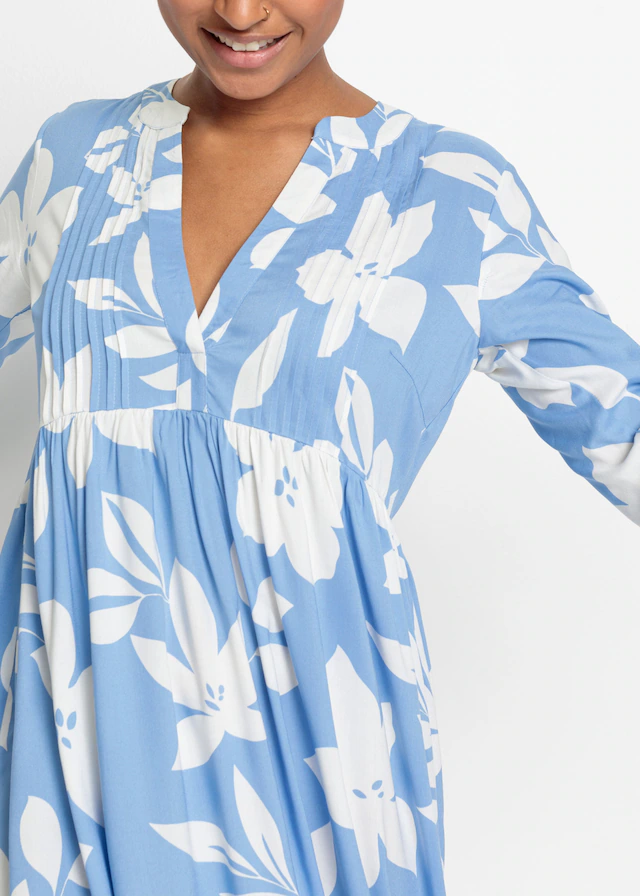 bonprix Maxikleid »Maxikleid aus fließender Viskose« für modischen Auftritt, aus Viskose, A-Linie, 3/4-Ärmel