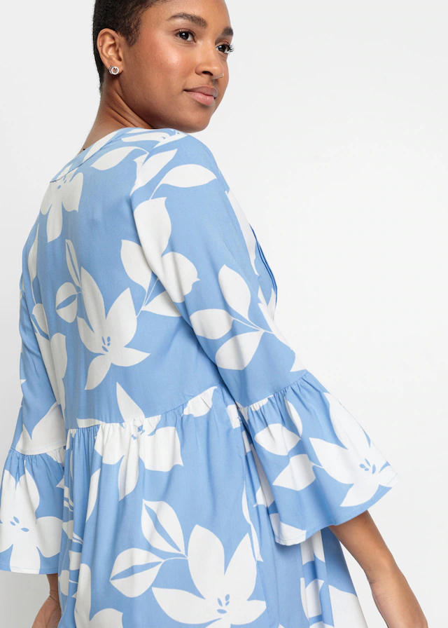 bonprix Maxikleid »Maxikleid aus fließender Viskose« für modischen Auftritt, aus Viskose, A-Linie, 3/4-Ärmel
