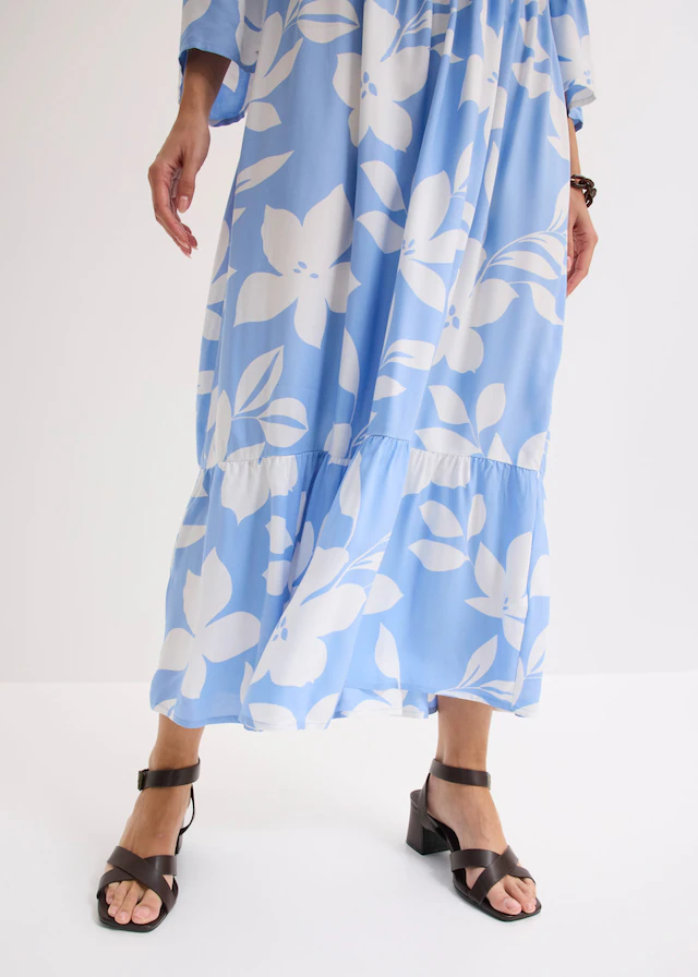 bonprix Maxikleid »Maxikleid aus fließender Viskose« für modischen Auftritt, aus Viskose, A-Linie, 3/4-Ärmel