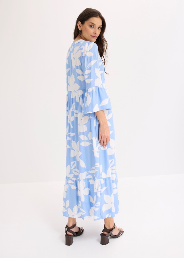 bonprix Maxikleid »Maxikleid aus fließender Viskose« für modischen Auftritt, aus Viskose, A-Linie, 3/4-Ärmel