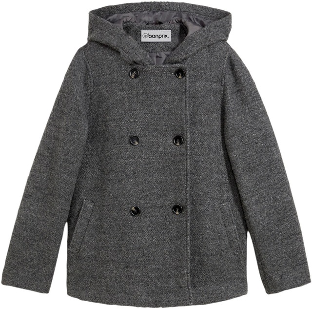 bonprix Cabanjacke mit Kapuze moderner Look, aus kuscheligem Bouclé-Material, mit Kapuze
