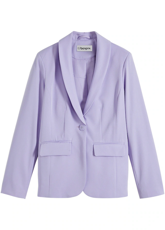 bonprix Jackenblazer eleganter Look, schmale Passform, aus Polyester und Elasthan
