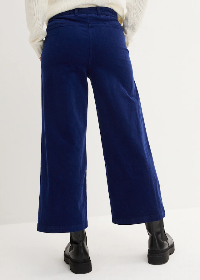 bonprix Cordhose »Weite Stretchcord-Culotte mit High-Waist-Bequembund, 7/8-Länge« Culotte aus Stretchcord, lockere Passform, hoher Bund, 7/8-Länge
