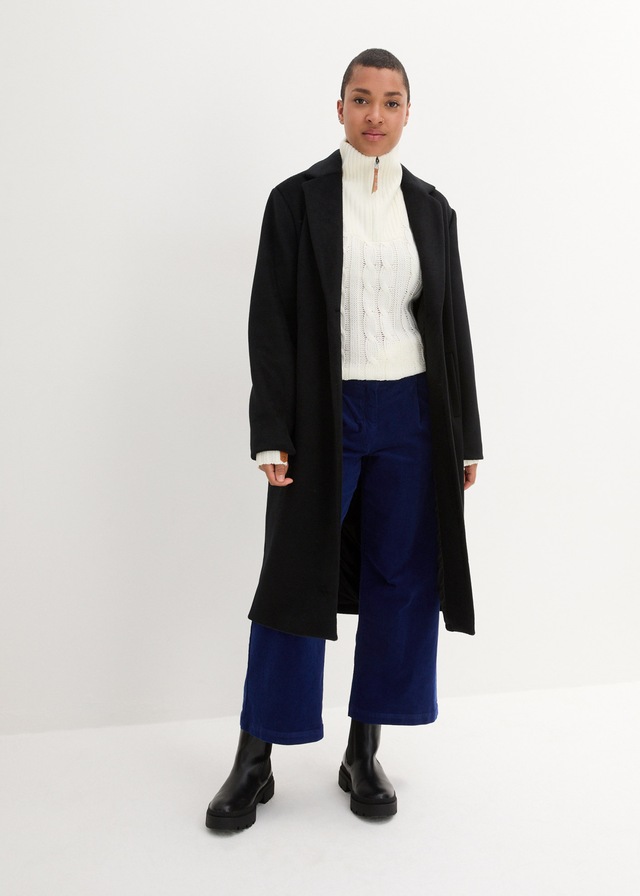bonprix Cordhose »Weite Stretchcord-Culotte mit High-Waist-Bequembund, 7/8-Länge« Culotte aus Stretchcord, lockere Passform, hoher Bund, 7/8-Länge
