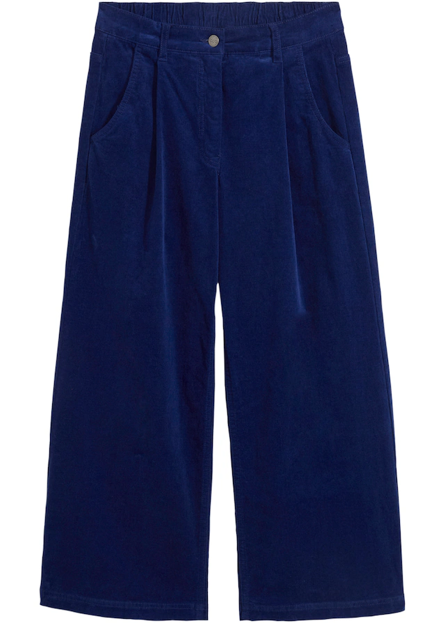bonprix Cordhose »Weite Stretchcord-Culotte mit High-Waist-Bequembund, 7/8-Länge« Culotte aus Stretchcord, lockere Passform, hoher Bund, 7/8-Länge