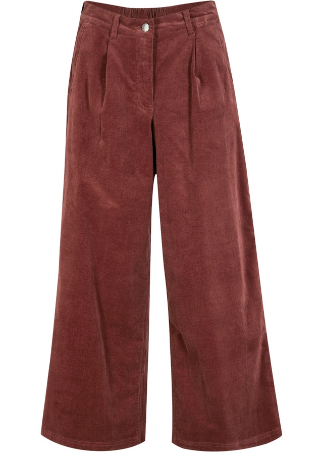 bonprix Cordhose »Weite Stretchcord-Culotte mit High-Waist-Bequembund, 7/8-Länge« Culotte aus Stretchcord, lockere Passform, hoher Bund, 7/8-Länge