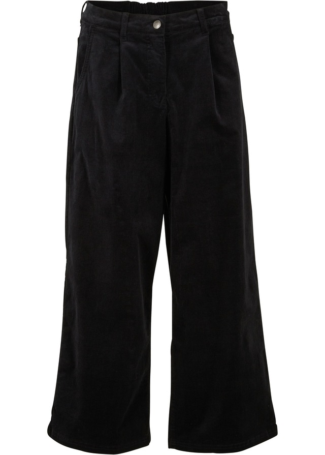 bonprix Cordhose »Weite Stretchcord-Culotte mit High-Waist-Bequembund, 7/8-Länge« Culotte aus Stretchcord, lockere Passform, hoher Bund, 7/8-Länge