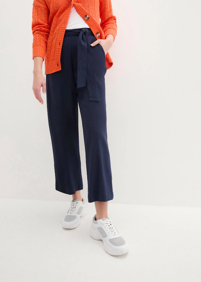 bonprix Culotte »Culotte aus luftigem Leinen-Mix« aus Leinen-Mix, mit Bindeband, Loose Fit, knöchelfrei