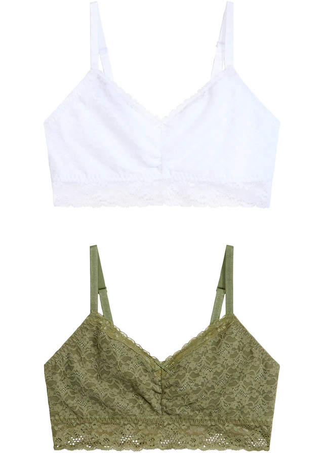 bonprix Bustier »Bustier mit weicher Spitze (2er Pack)« Packung, 2er, 2 im praktischen 2er Pack, mit weicher Spitze und Raffung
