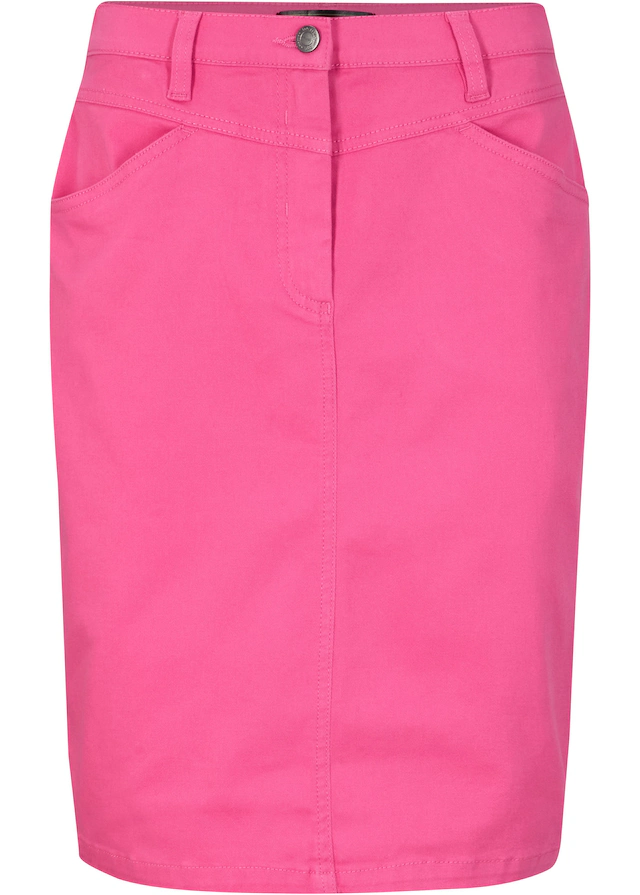 bonprix Jeansrock »Jeansrock, Stretch« aus elastischem Material, körpernahe Passform, unifarben