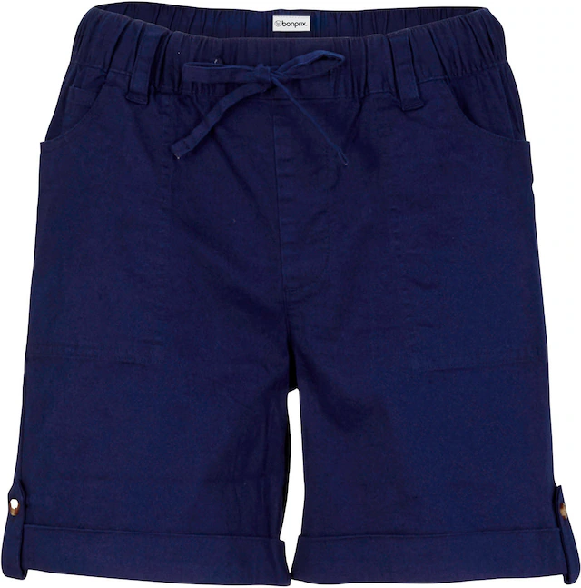 bonprix Bermudas »Baumwoll-Bermuda mit Gummibund« aus Baumwolle und Elasthan, lockere Passform