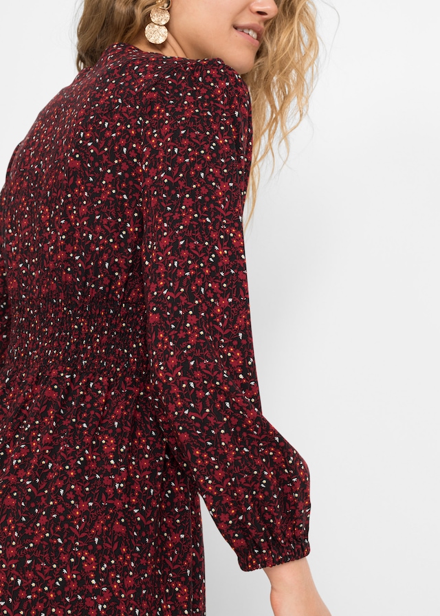 bonprix Midikleid »Midikleid mit Blumenprint« für die Herbstsaison, aus Viskose, Oversize-Passform