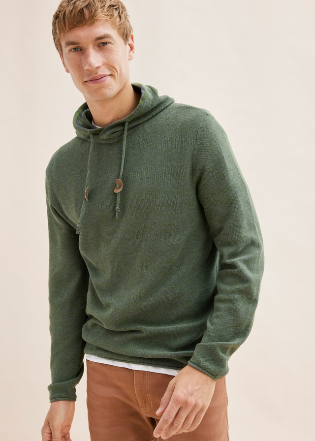 bonprix Strickpullover »Kapuzenpullover mit Baumwolle« aus Baumwolle und Polyacryl, mit Kapuze, Regular Fit