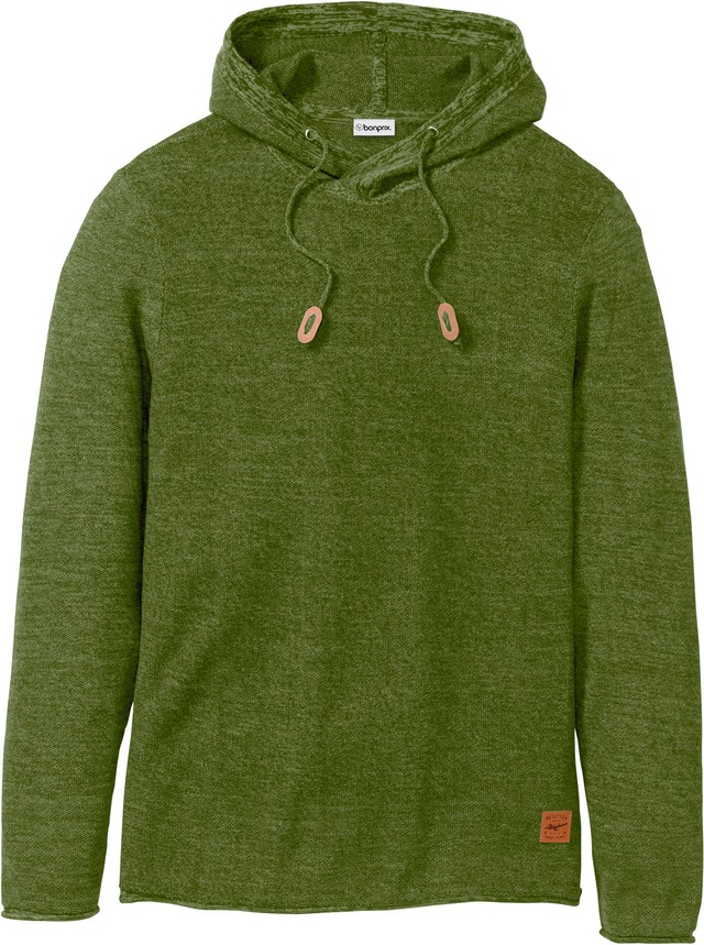 bonprix Strickpullover »Kapuzenpullover mit Baumwolle« aus Baumwolle und Polyacryl, mit Kapuze, Regular Fit