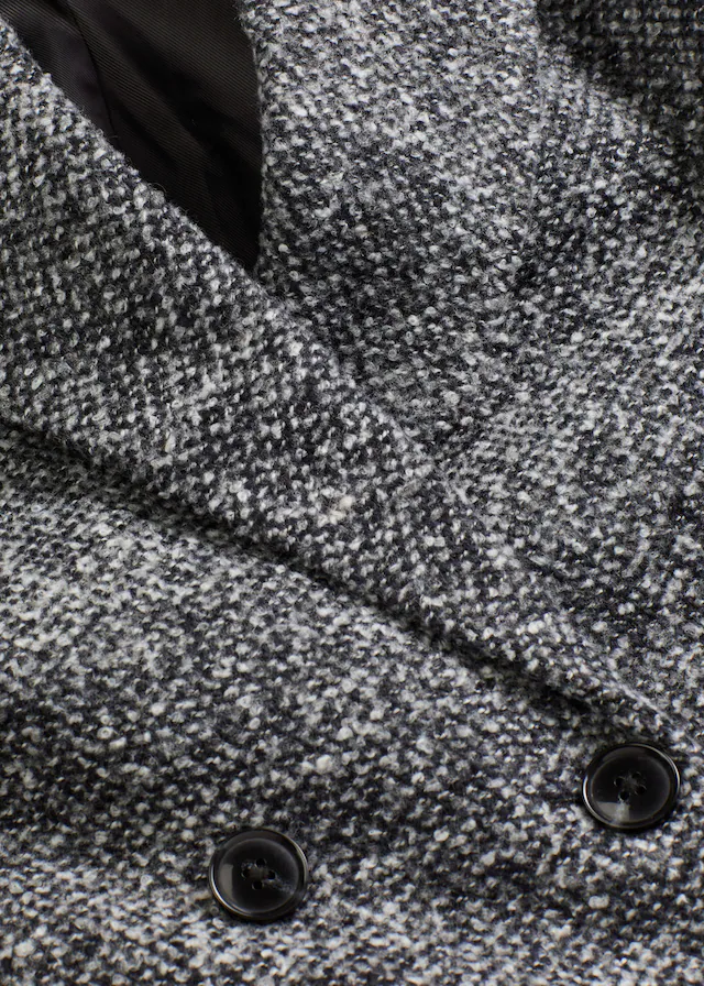 bonprix Kurzmantel »Kurzmantel in Wolloptik« zweireihig, in melierter Wolloptik, Loose Fit, mit Reverskragen