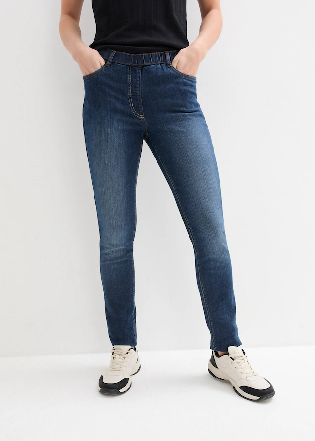 bonprix Jeansjeggings »Jeggings Mid Waist, Bequembund« Slim Fit Passform, Mid Waist Schnitt, mit Bequembund