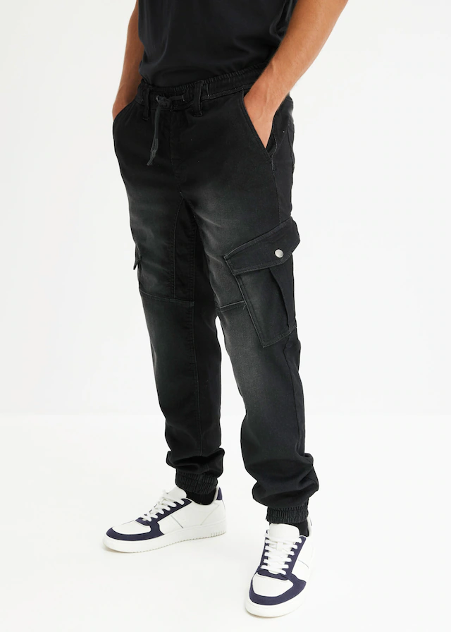 bonprix Jogg Pants »Regular Fit Jeans-Jogger mit Komfortbund, Straight« mit Komfortbund