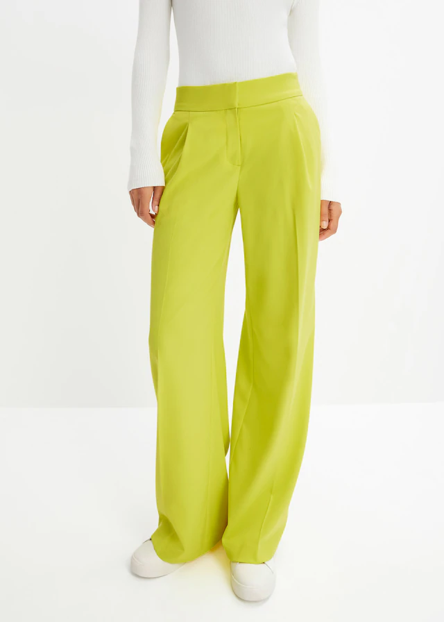 bonprix Marlene-Hose »Marlenehose« aus Polyester, Viskose und Elasthan, Regular Fit, weites Bein