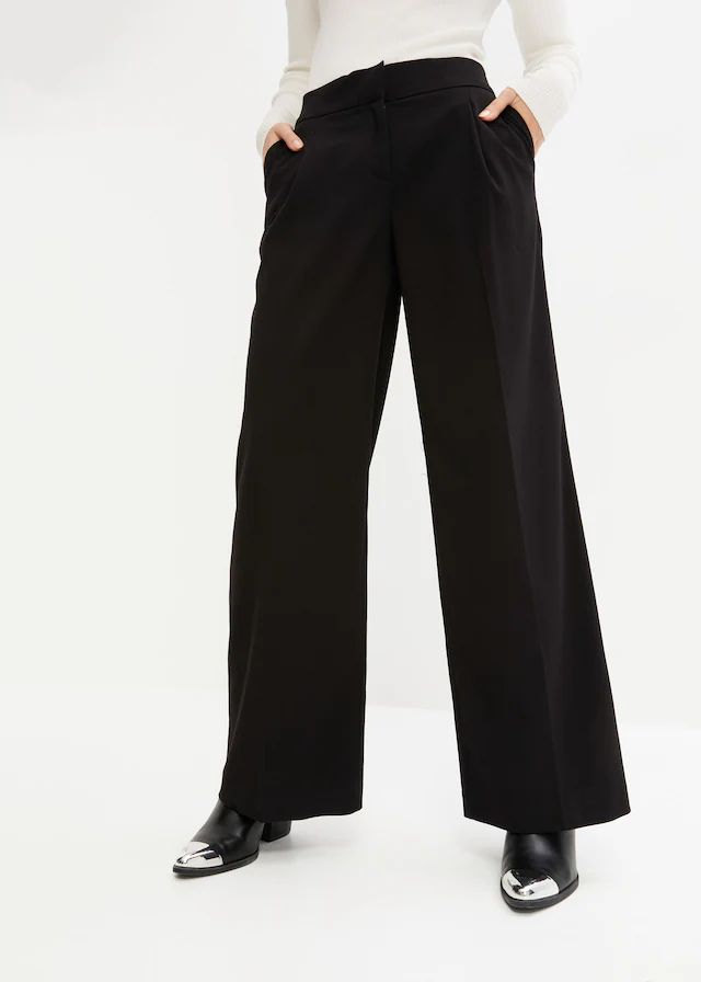 bonprix Marlene-Hose »Marlenehose« aus Polyester, Viskose und Elasthan, Regular Fit, weites Bein