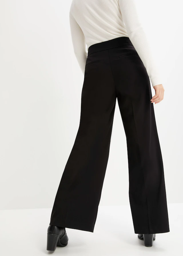 bonprix Marlene-Hose »Marlenehose« aus Polyester, Viskose und Elasthan, Regular Fit, weites Bein
