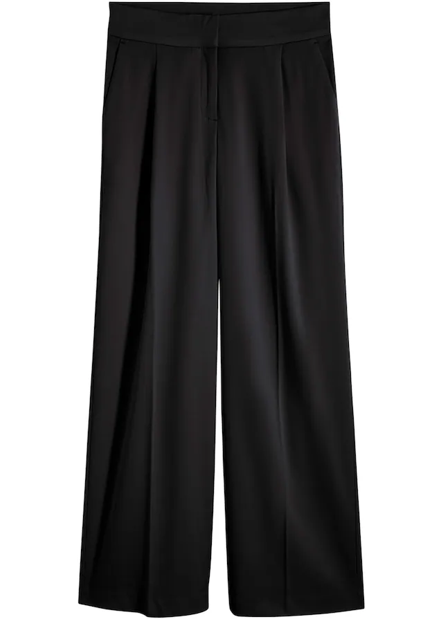 bonprix Marlene-Hose »Marlenehose« aus Polyester, Viskose und Elasthan, Regular Fit, weites Bein