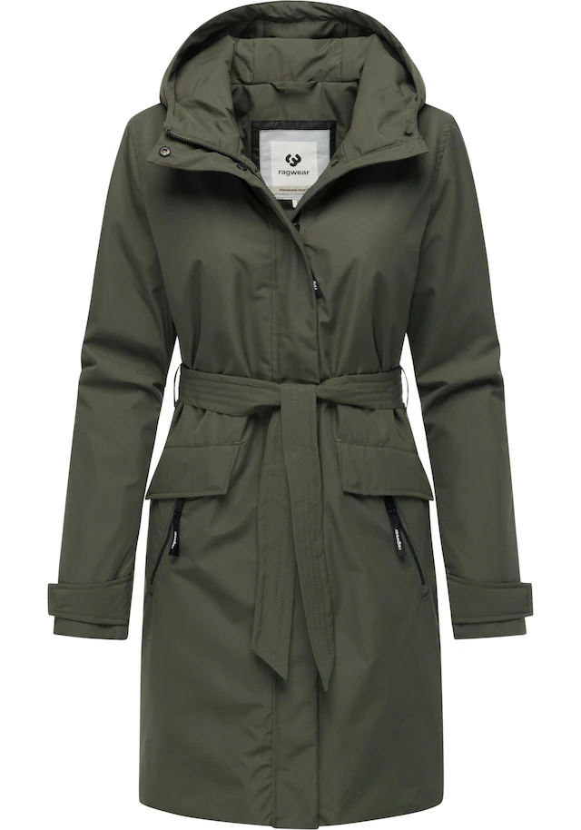 Ragwear Kurzmantel »Horatia Warm YOUMODO« Wasserdichter Wintermantel mit Bindegürtel