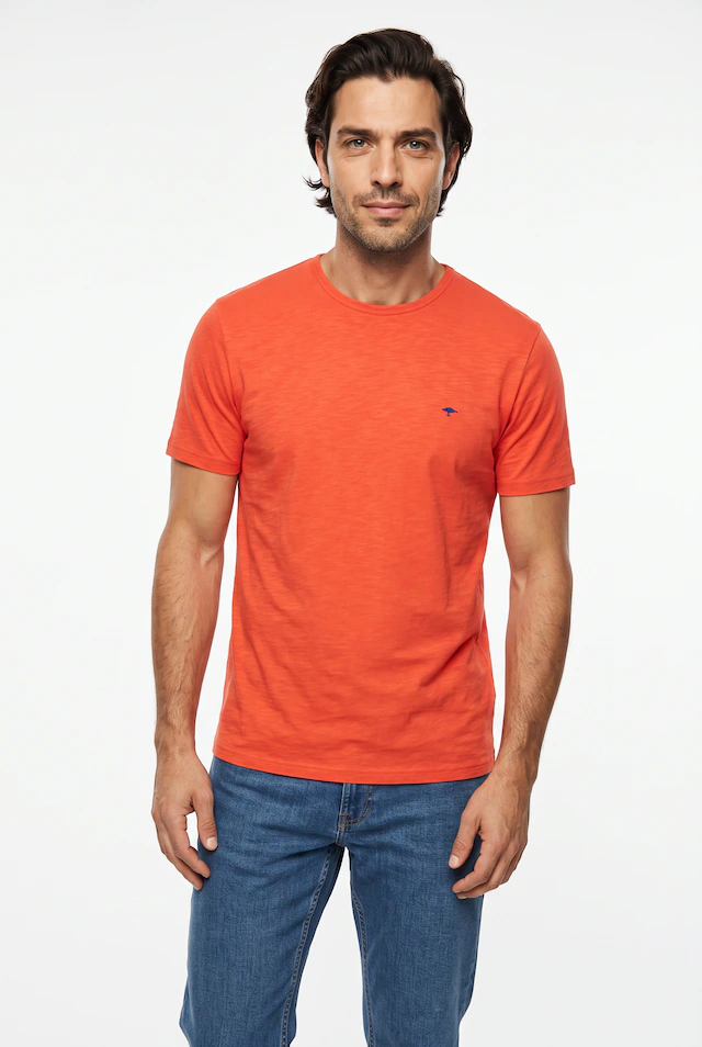 FYNCH-HATTON T-Shirt regular fit, unifarben, mit Logo Stickerei