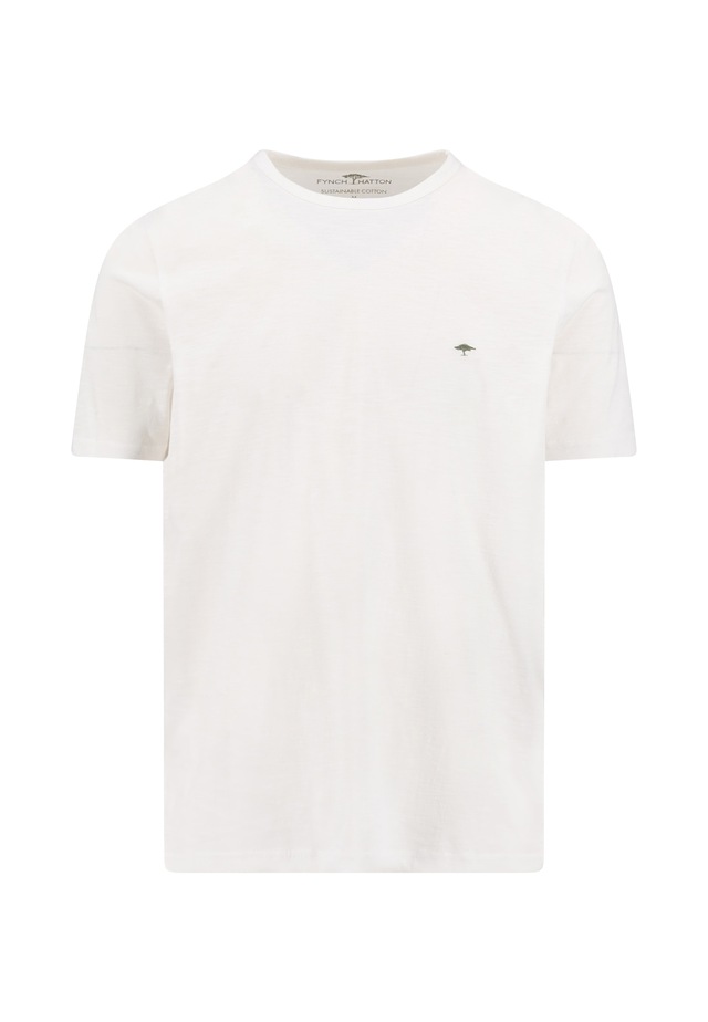 FYNCH-HATTON T-Shirt regular fit, unifarben, mit Logo Stickerei