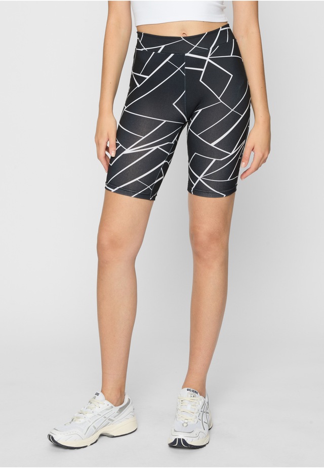URBAN CLASSICS Stoffhose »Urban Classics Damen Ladies AOP Cycle Shorts 2-Pack«