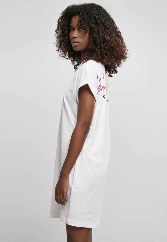 URBAN CLASSICS A-Linien-Kleid »Urban Classics Damen Ladies Rainbow Tee Dress« 1 Stk. tlg.